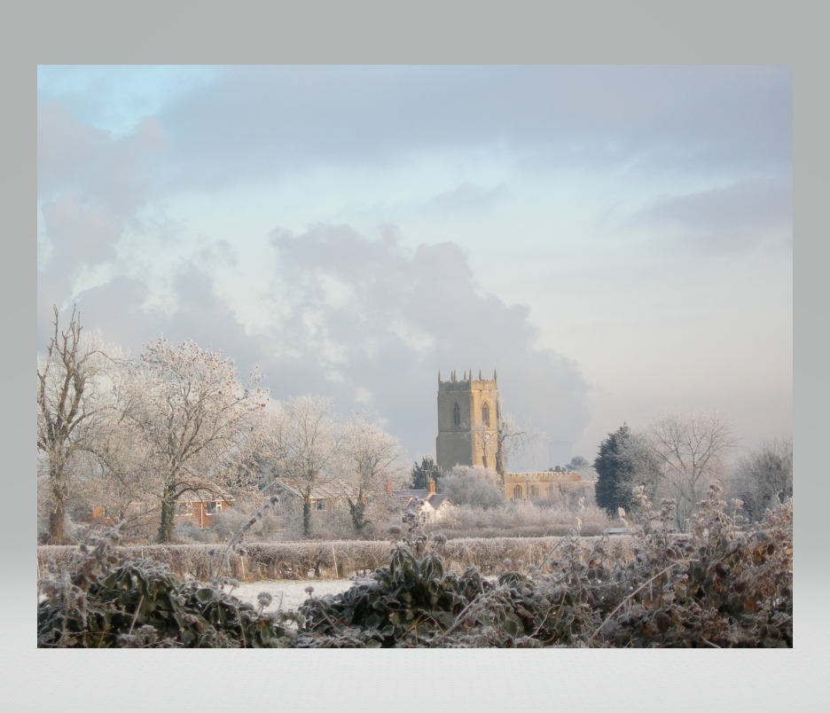 Church Tower from a distance on a frosty day